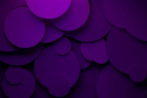 Saturated deep violet gradient abstract background of soar paper circles patt Stock Photos