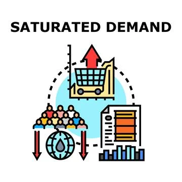 Saturated market demand decreasing consumer resources Stock Illustration