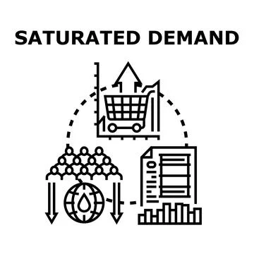 Saturated market demand decreasing consumer resources Stock Illustration