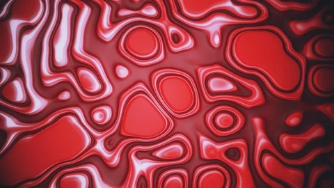 Saturated red abstract liquid waves on oil vibrant surface with white glares Stock Footage 115788226