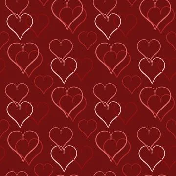Saturated seamless pattern with hearts vector illustration 库存插图