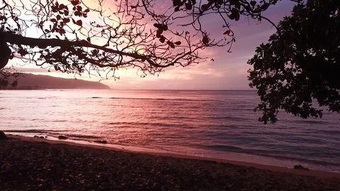 Saturated Sunset in the islands Stock Footage 100998222
