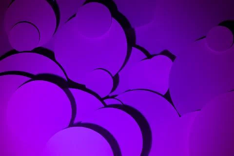 Saturated violet gradient abstract background of soar paper circles pattern o Stock Photos