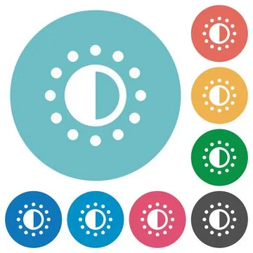 Saturation control flat round icons Stock Illustration
