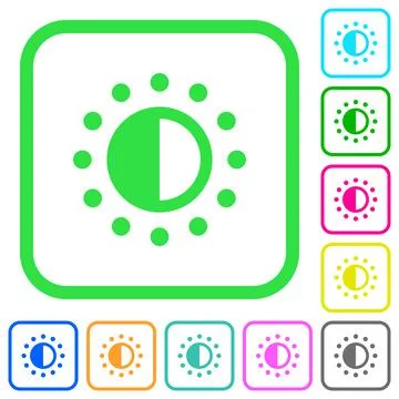 Saturation control vivid colored flat icons icons Illustrazione stock