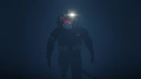 Saturation Diver getting emergency red light in helmet. Vídeos de archivo 332256460