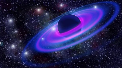 Saturn and the space man Stock Footage 86237259