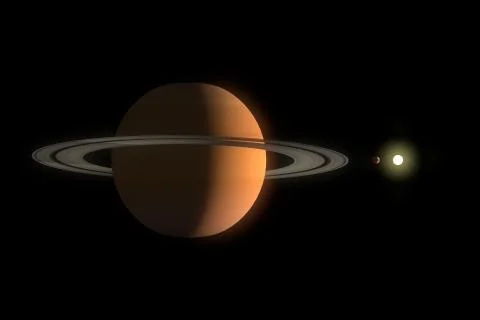Saturn and sun Stock Illustration