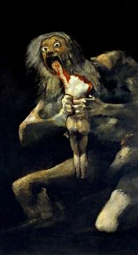 Saturn Devouring one of his Sons, 1821-23. Stock Photos