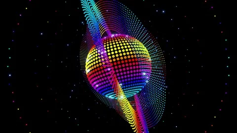 Saturn disco sphere Stock Footage 73272053