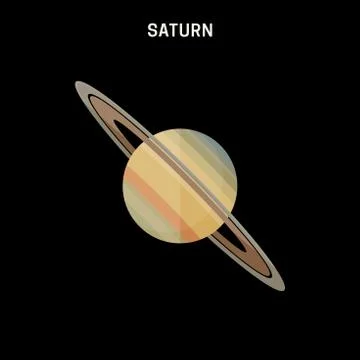 Saturn flat icon Stock Illustration