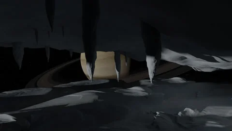 Saturn via Ice Cave Stock Footage 138770498