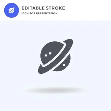 Saturn icon vector, filled flat sign, solid pictogram isolated on white, logo Stock Illustration