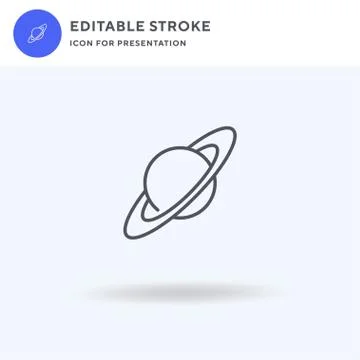 Saturn icon vector, filled flat sign, solid pictogram isolated on white, logo Stock Illustration