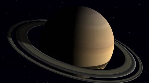 Saturn with its rings in view of space Stock Footage 59866034