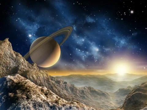 Saturn moon Stock Illustration