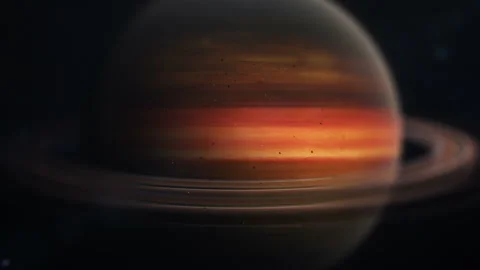 Saturn - one of the planets of the Solar System seen with a bit of Blur Stock Footage 301930463
