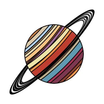Saturn planet astronomy image Stock Illustration