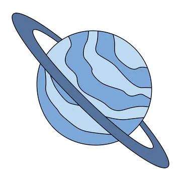 A saturn planet with a blue vector illustration Stock Illustration