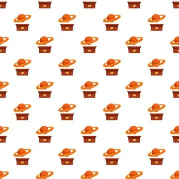 Saturn planet displaying science space seamless pattern Stock Illustration