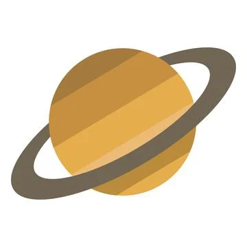 Saturn planet flat clipart vector illustration Illustrazione stock