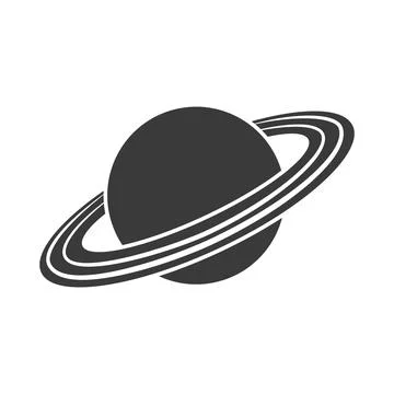 Saturn planet icon in flat style. Outer space vector illustration on isolat.. Stock Illustration