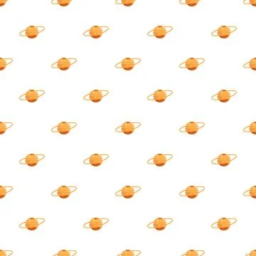 Saturn planet icons creating seamless space pattern 스톡 일러스트