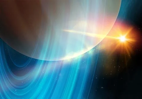 Saturn planet  in Outer Space Showing the Beauty of Space exploration Concept イラスト素材