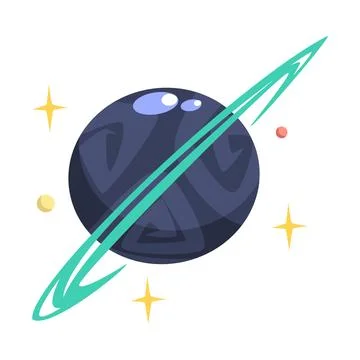 Saturn Planet with Ring as Outer Space Vector Illustration Stock Illustration