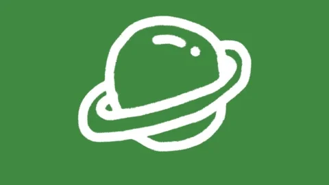 Saturn planet ring space orbit hand-drawn cartoon graphic with chalk outline Stock Footage 339304094