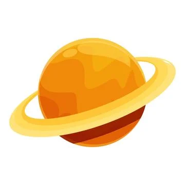 Saturn planet rotating with asteroid ring, solar system exploration Stock Illustration