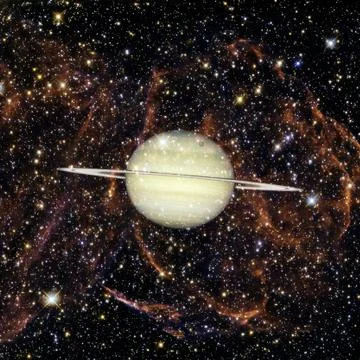 Saturn - planet of the Solar system. Elements of this image furnished by NASA Stockfoto's