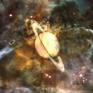 Saturn - planet of the Solar system. Elements of this image furnished by NASA Stockfoto's