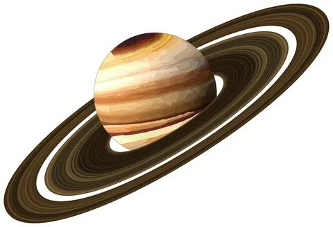 Saturn planet vector drawing on isolated background Stock Illustration