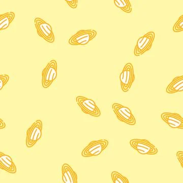 Saturn planet vector seamless pattern イラスト素材