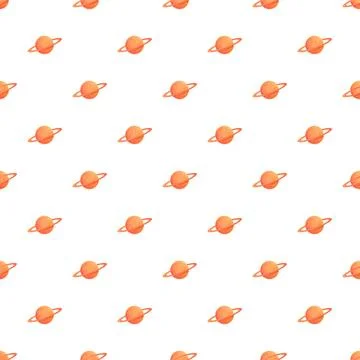 Saturn planets creating a repetitive space themed watercolor pattern Stock Illustration