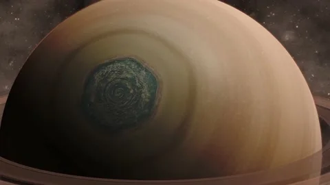 Saturn ring 3d planet view moving with star Stock Footage 225317233