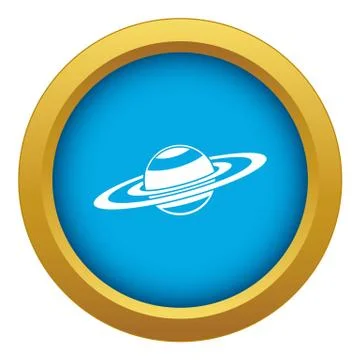 Saturn rings icon blue vector isolated Stock Illustration