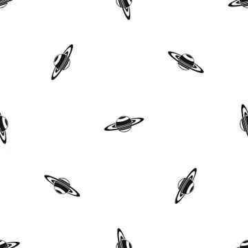 Saturn rings pattern seamless black Illustrazione stock