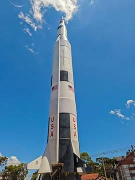 Saturn Rocket at the Launch Pad Stock Photos