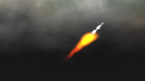 Saturn Rocket Through the Clouds, Version #1 Видео 33255503