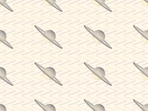 Saturn seamless pattern. Background with the planets. Vector illustration Illustrazione stock