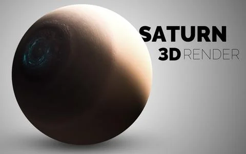 Saturn. Set of solar system planets rendered in 3D. Elements of this image Stockillustratie