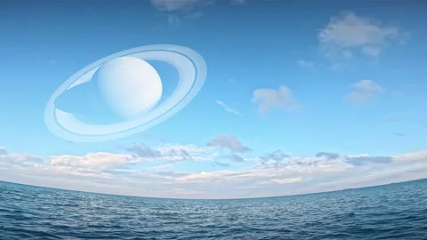 Saturn in the sky Stock Footage 239734326