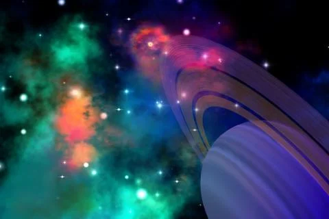 Saturn in space Stock Illustration