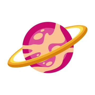 Saturn space planet isolated icon Stock Illustration