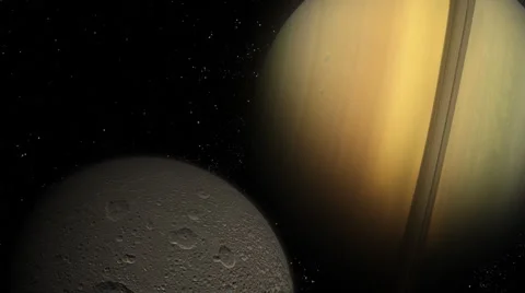 Saturn Tethys Stock Footage 2276203
