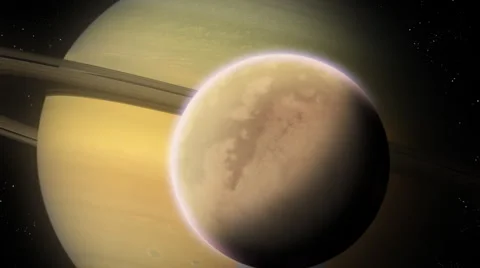 Saturn Titan Stock Footage 2420154