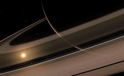Saturn's rings, artwork Stock Illustration