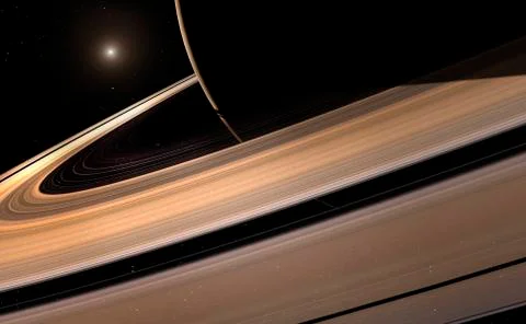 Saturn's rings, artwork Stock Illustration